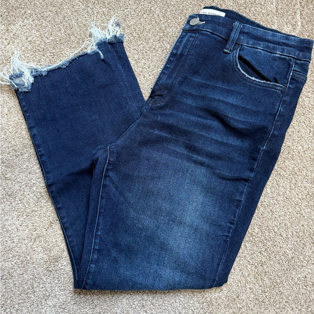 Flying Monkey High Rise Cropped Flare Stretch Jean